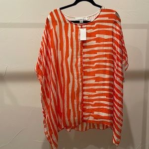 Caroline Rose geometric pattern top NWT 1X